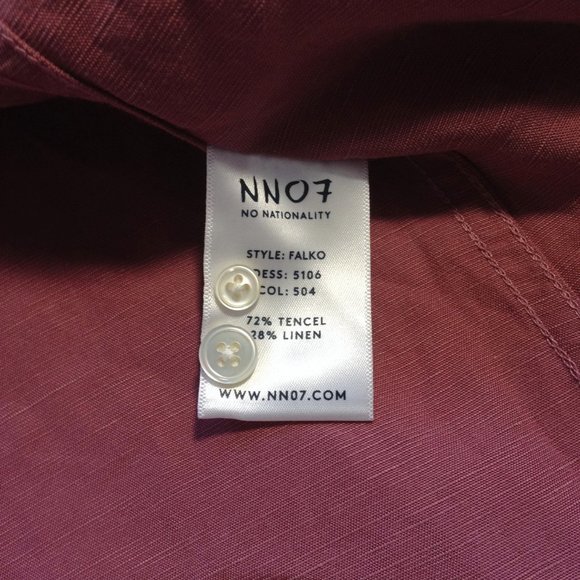Men NNO7 Falko Linen Blend Long Sleeve Button Shirt Red Slate NEW WITHOUT TAGS L - Picture 6 of 9